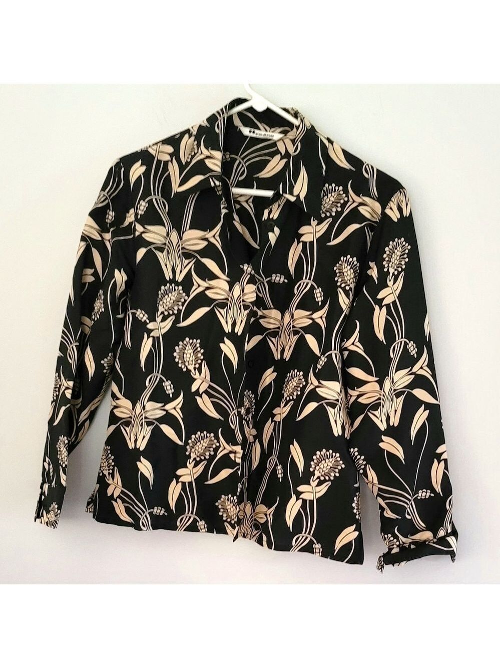 Nygard Collection  Women's Petite Silk Floral Blouse Size M/L